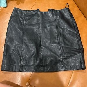 She & Sky leather mini skirt